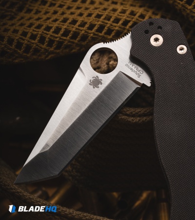 Spyderco Paramilitary 2 Tanto Compression Lock Knife Black G-10 (3.4" Satin M4)